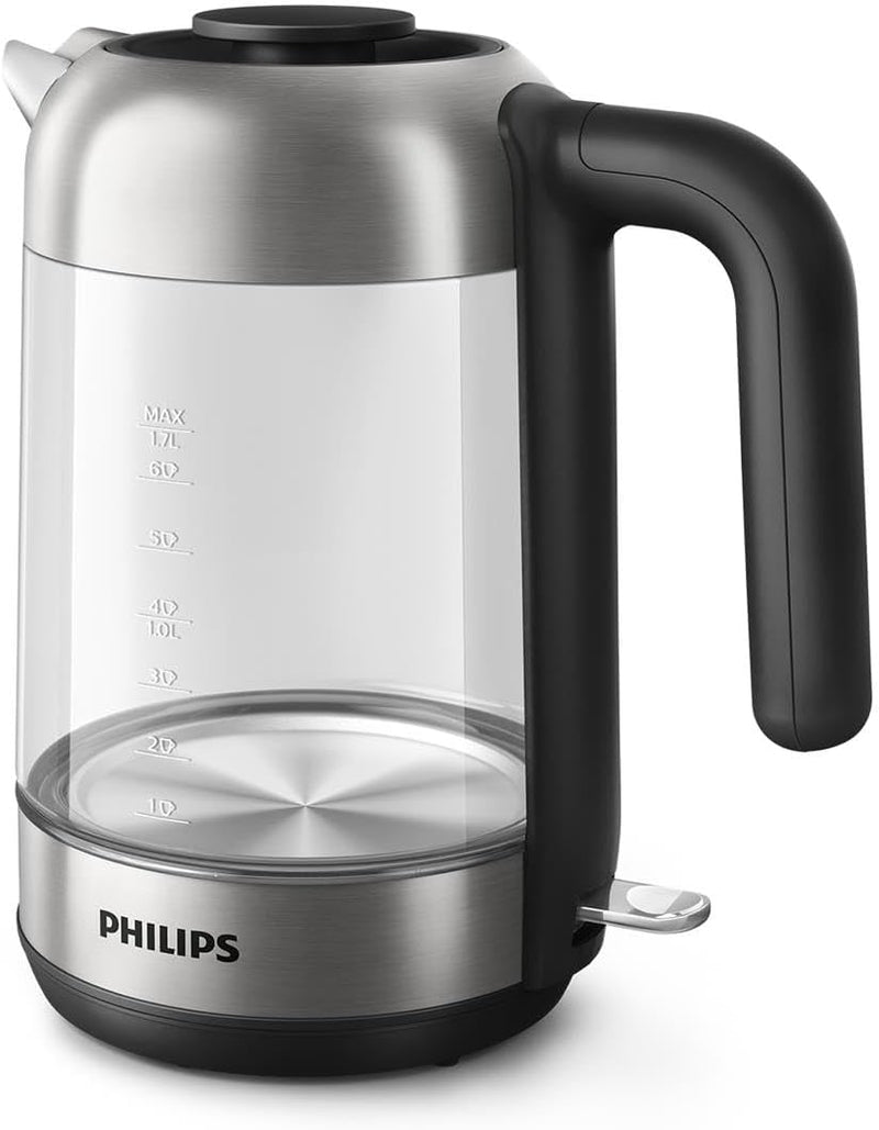 Philips Wasserkocher – 1.7 L Fassungsvermögen mit Kontrollanzeige, Glas, Pirouettenbasis