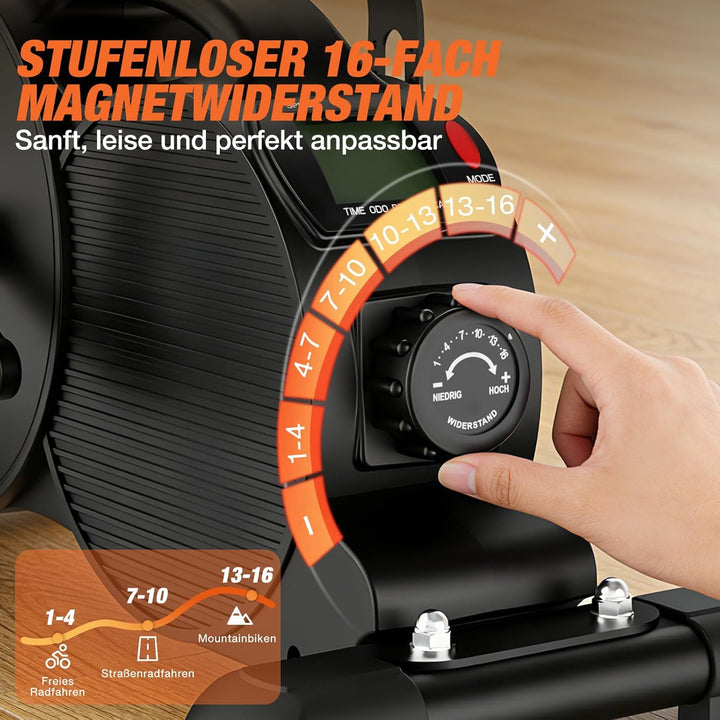 DH FitLife 2026 Neu Pedaltrainer für Zuhause, 16-stufiger magnetischer Beintrainer, extra leises Min