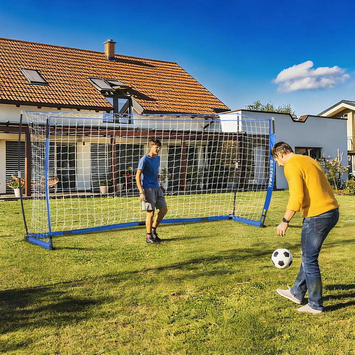 Fussballtor Outdoor [180cm/240cm/365cm], Faltbares Fussballtor Garten &amp; Training mit Koordinationsle