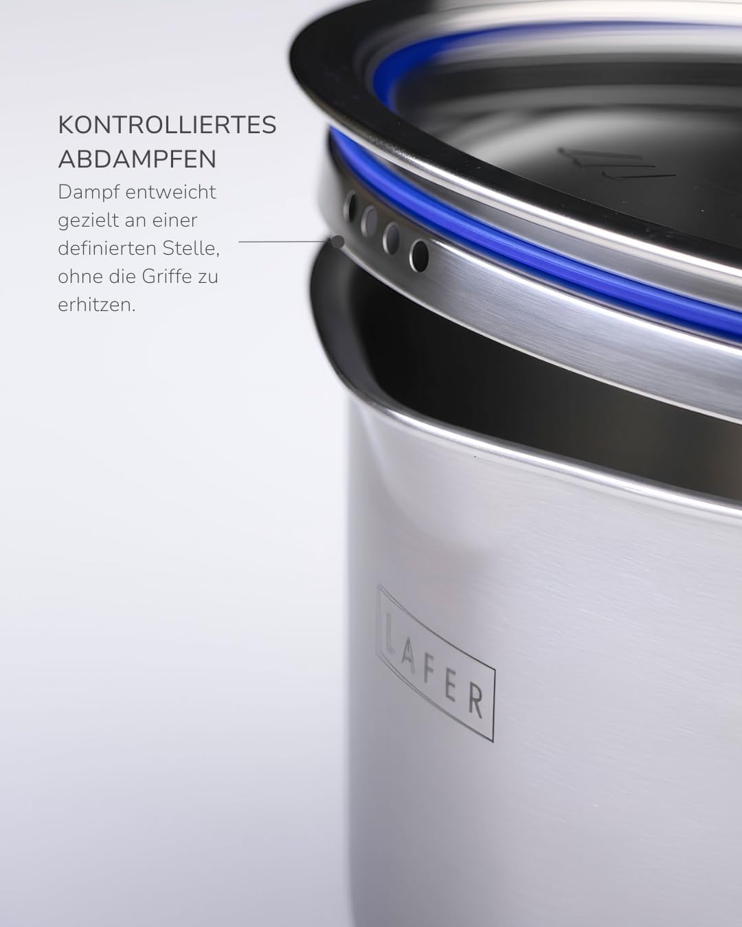 Johann Lafer – Kochtopf Induktion - Fleischtopf gross 24 cm 5,5 L Edelstahl mit Glasdeckel | Akkuthe