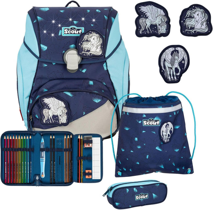 Scout Alpha Schulranzen-Set 4-tlg. Exklusiv LED Pegasus 2023
