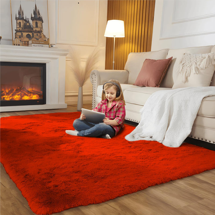 SUBEEN Hochflor Teppich Wohnzimmerteppich waschbar rutschfest extra gross Schlafzimmer Teppich moder