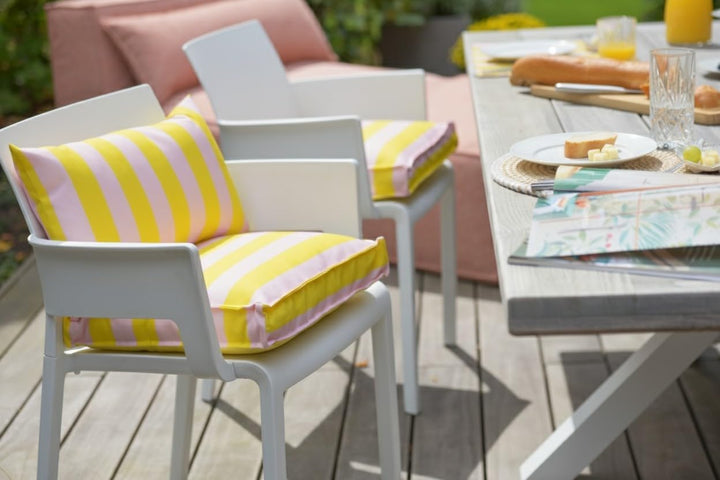 H.O.C.K. Riviera Stripe Outdoor Sitzkissen – Wetterfeste Stuhlkissen mit Blockstreifen – UV-Beständi