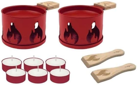 COOKUT - Set mit Rakel für 2 Kerzenfunktionen, Rot, Dekoration