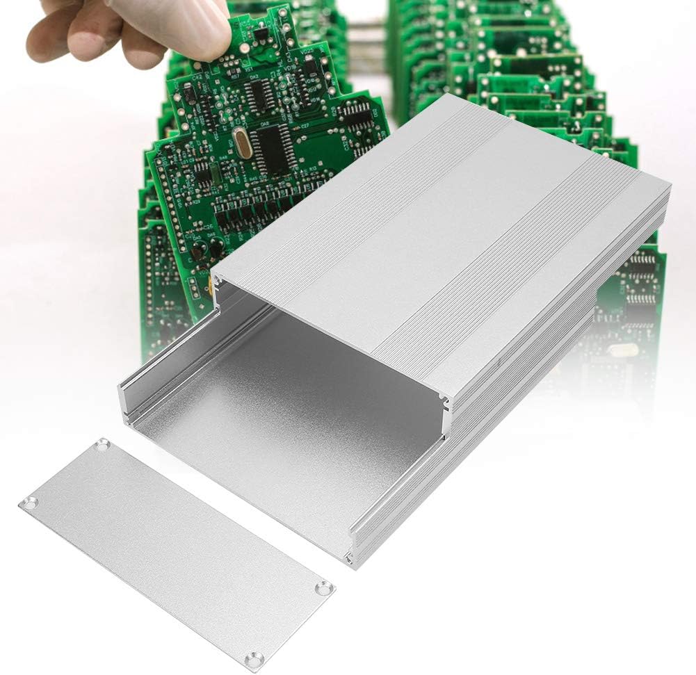 Aluminiumkasten PCB Instrumenten Kühlbox Electronic Project Case 54×145 ×200mm, Silber