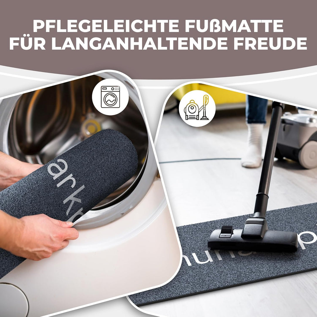 Schuhparkplatz Fussmatte 120x40cm Grau I Waschbare & rutschfeste Indoor-Schuhmatte & Abtropfmatte I