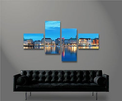 islandburner Bild Bilder auf Leinwand Alster Hamburg 4L XXL Poster Leinwandbild Wandbild Dekoartikel