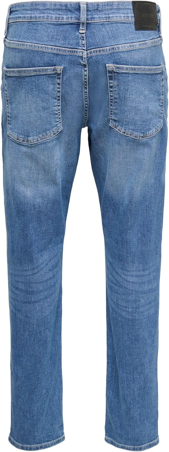 ONLY & SONS Male Slim Fit Jeans ONSWEFT Mittlere Taille Normal geschnitten Jeans 27W / 32L Medium Bl