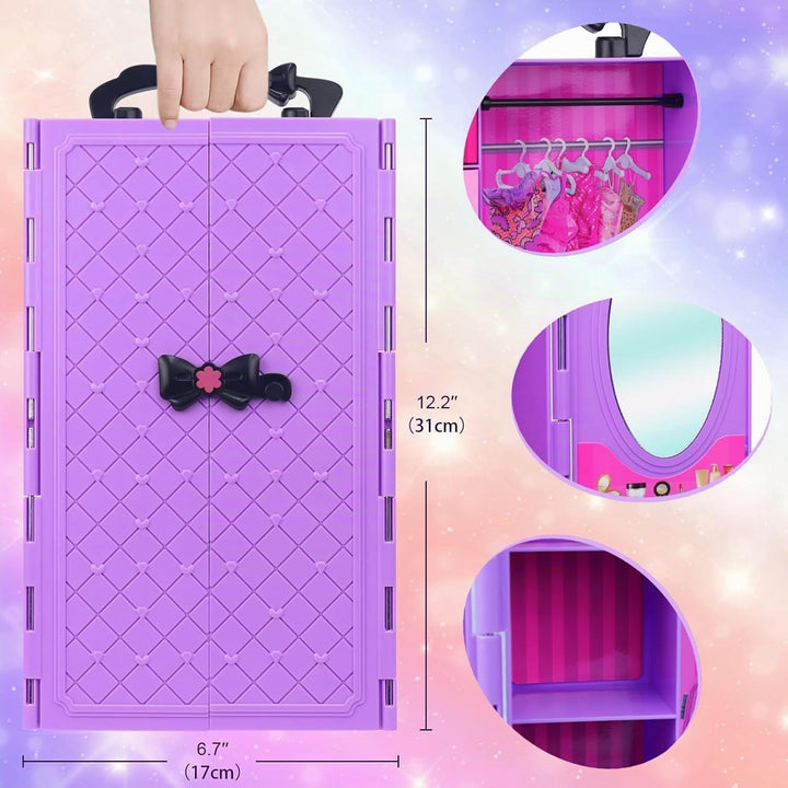 79 Stück Kleidung und Zubehör mit kleiderschrank für Puppen 29cm und 11,5 Zoll Beinhaltet Hochzeitsk