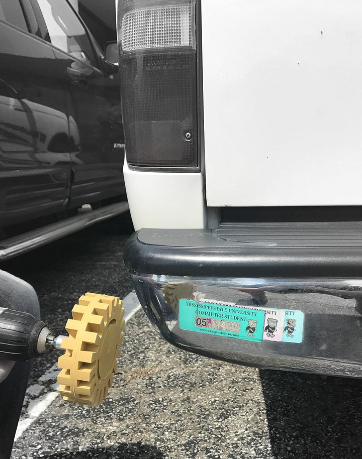 DocaDisc - Gummi-Aufsatz für Bohrmaschine zum Entfernen von Auto-Aufklebern - entfernt Zierstreifen,