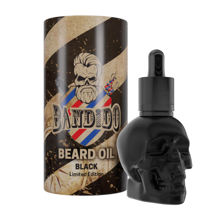 BANDIDO Beard Oil 40 ml - Bart öl im Totenkopf Design für Männer - Barbershop Bartpflegeöl mit Pipet
