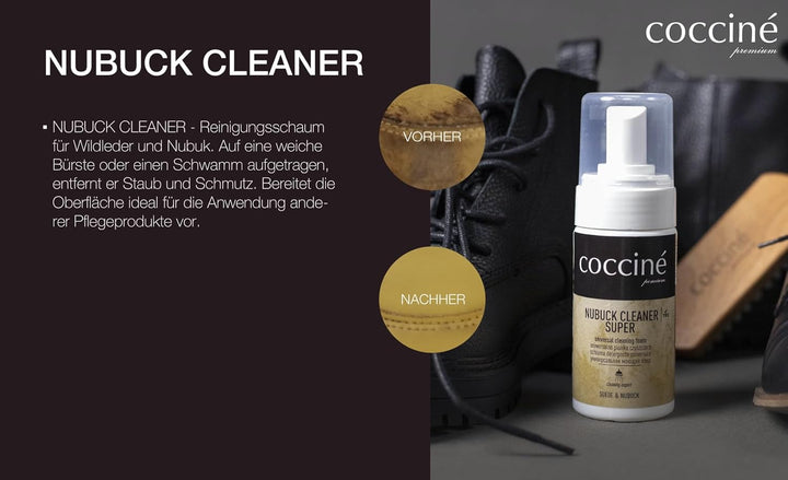 Cocciné - Schuh Pflege Set, Wildleder und Nubuk Pflegeset, Schuhpflege, Schuhreinigung, Farbauffrisc