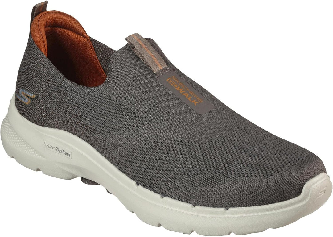 Skechers Herren Go Walk 6 Sneaker 42 EU Taupe Textile, 42 EU Taupe Textile