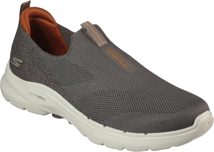 Skechers Herren Go Walk 6 Sneaker 42 EU Taupe Textile, 42 EU Taupe Textile