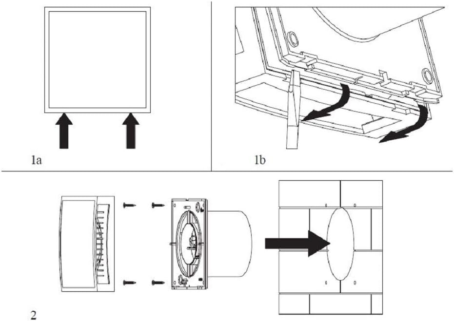 Steinberg14 Ø 100mm Badlüfter Fan - Anthrazit Front - Ventilator zur Belüftung in Bad und WC Ø 100mm
