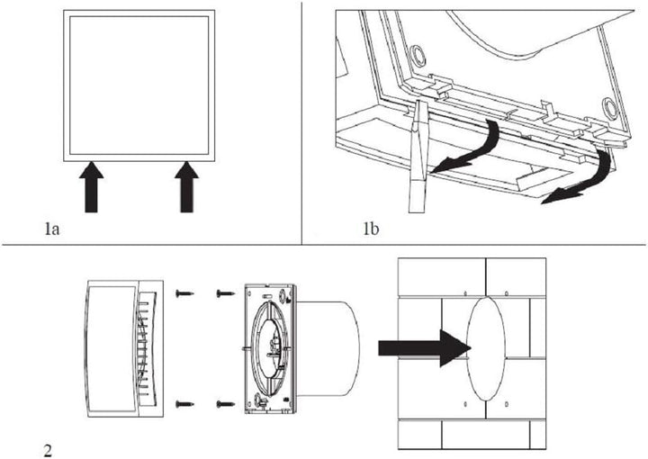 Steinberg14 Ø 100mm Badlüfter Fan - Anthrazit Front - Ventilator zur Belüftung in Bad und WC Ø 100mm