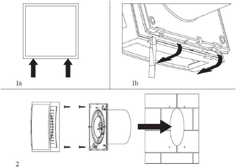 EUROPLAST Ø 100mm Weiss Bad-Lüfter mit Front, Leise Ventilator Lichtschalter-Aktivierung, Ø 100mm We