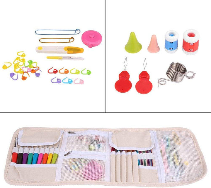 Häkelset mit Etui, ergonomischer , Stricksets Griff, Nadel, Häkelnadeln, Näh- und Strickwerkzeug-Set