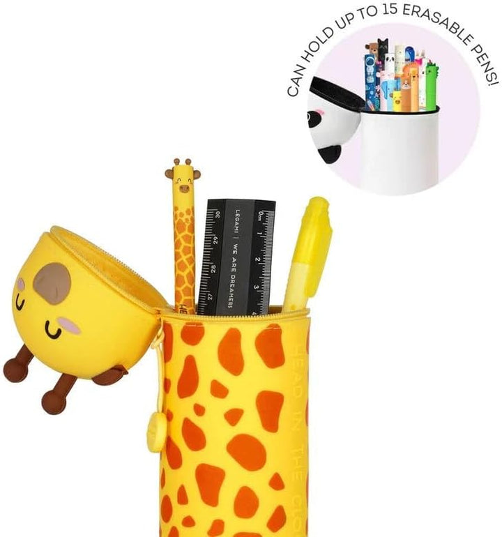Legami - 2-in-1 Weiche Silikontasche - Kawaii,Tischstifthalter, Reissverschluss, Silikon, Stiftetasc