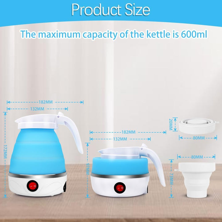 RANJIMA Wasserkocher Faltbarer Elektrisch, 0.6L Camping Faltbarer Wasserkessel Mini Wasserkocher für