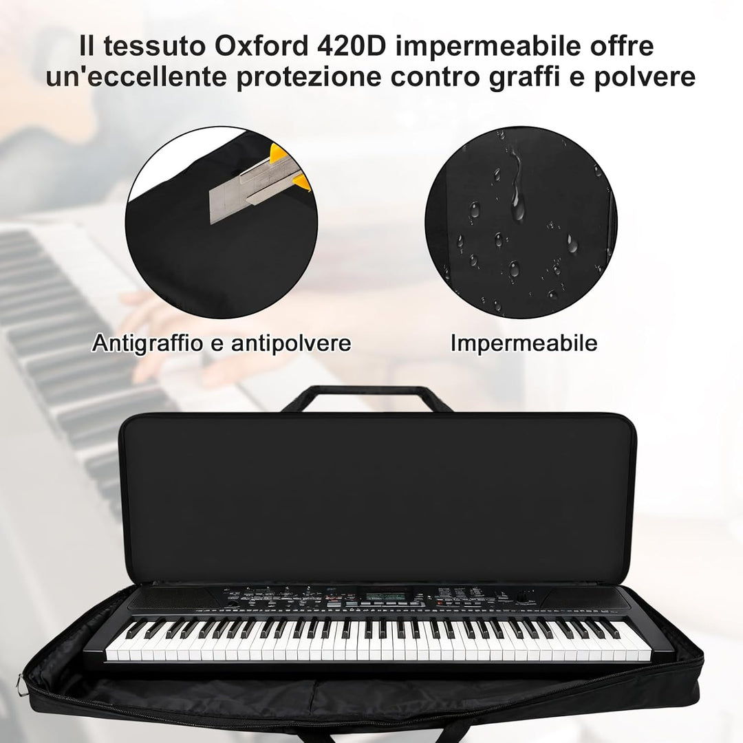 Custodia per tastiera elettronica a 61 tasti, in Tessuto Oxford 420D, borsa per pianoforte professio