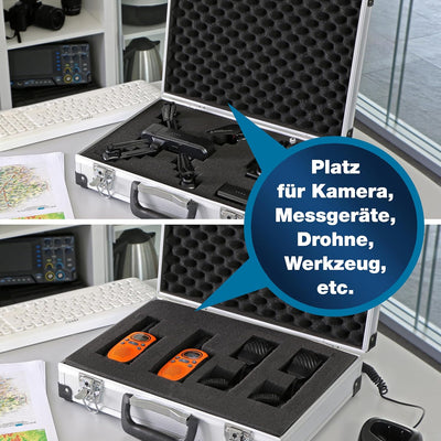 PeakTech 7260 – Universal Koffer für Messgeräte, Robuster Alu Tragekoffer, Werkzeug Aufbewahrung, Wü