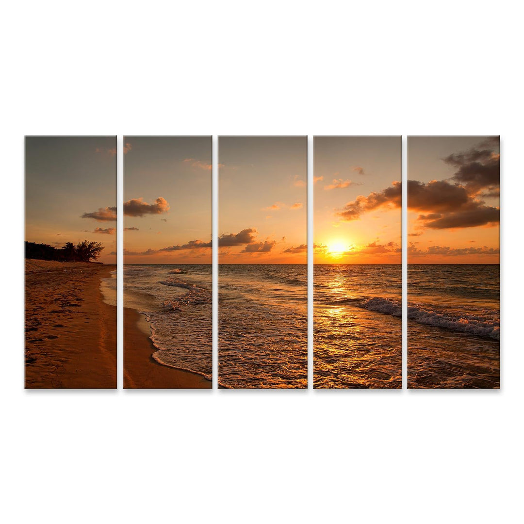 islandburner Bild auf Leinwand Strand Bei Sonnenuntergang Varadero Bilder Wandbilder Poster Leinwand