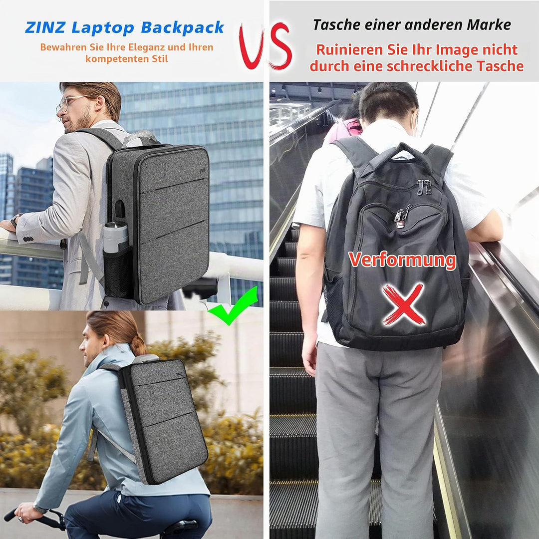 ZINZ 13 14 15 16 Zoll Schlank und Erweiterbar Laptop Rucksack Wasserdicht Notebook Tasche für Männer