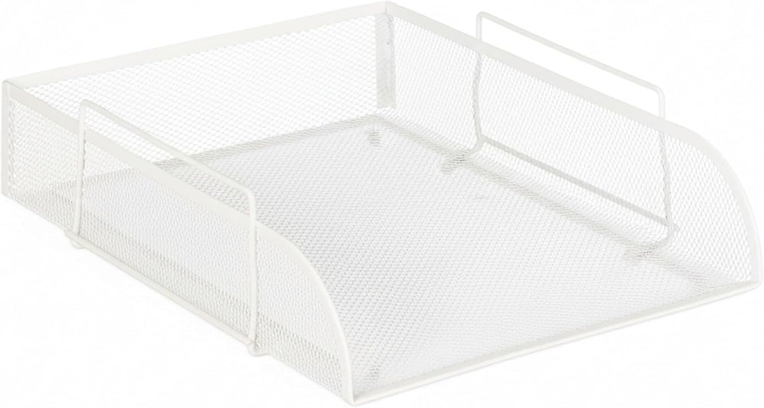 8 x stapelbare Dokumentenablage, für DIN A4, Gitter Design, Briefablage fürs Büro, Metall, B x T: 25