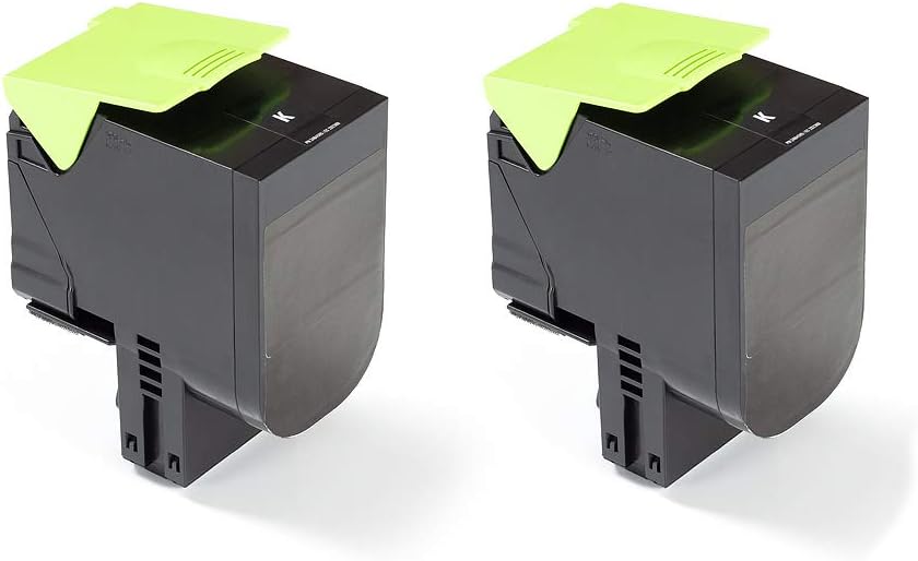 Green2Print Toner Doppelpack, 2 Kartuschen 2X 4000 Seiten ersetzt Lexmark 80C0H10, 800H1, 80C2HK0, 8