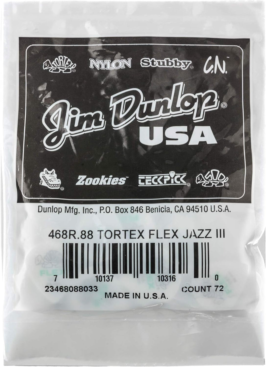 Médiators Jim Dunlop 0,88mm ADU 468R088 sachet de 72 Sachet de 72 0,88mm, Sachet de 72 0,88mm