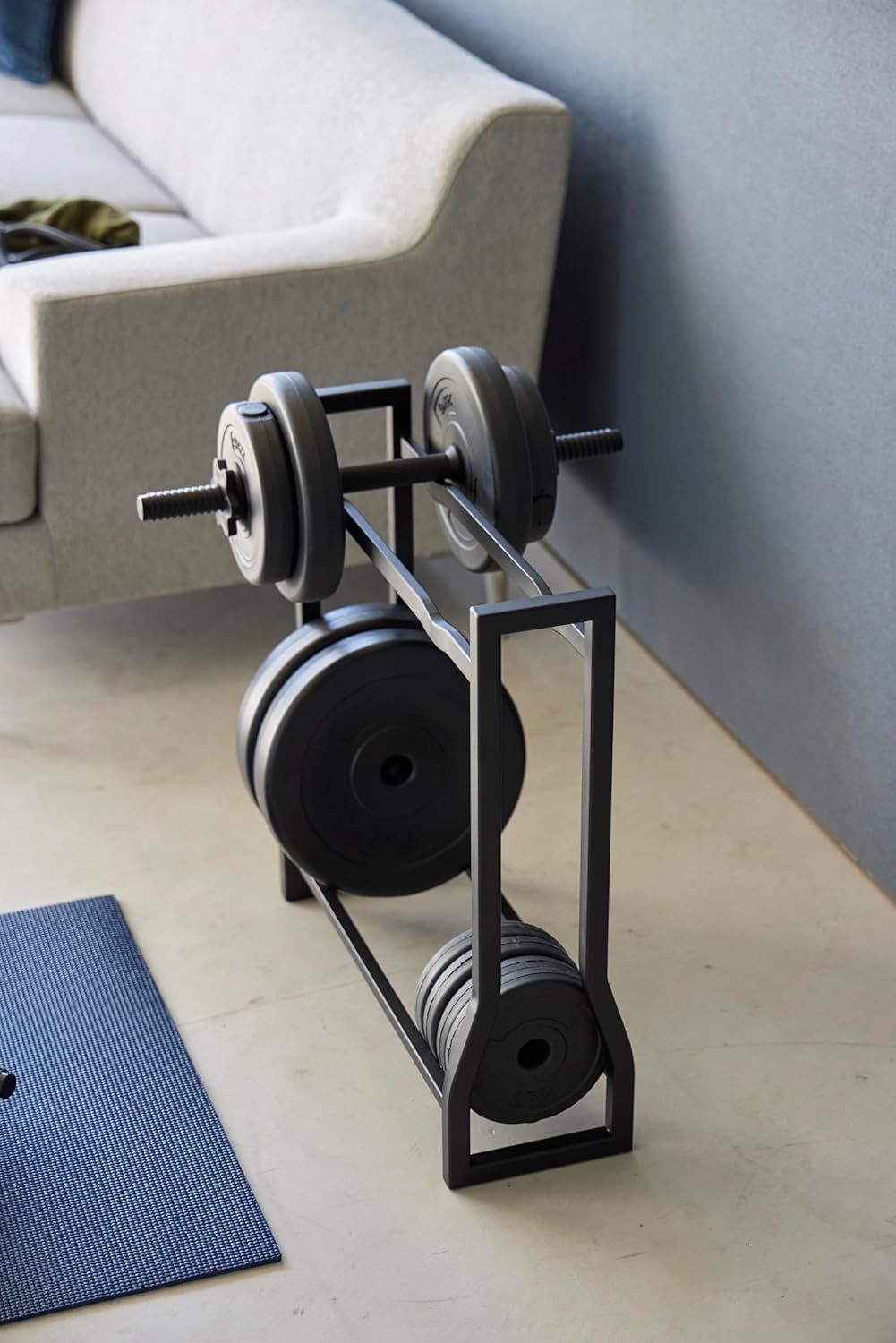 Yamazaki 1964 TOWER Dumbbell Rack, black, Steel/Silicone, 52 x 17 x 54.3 cm Schwarz, Schwarz