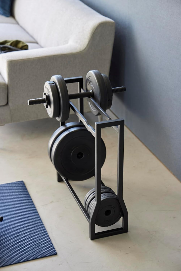 Yamazaki 1964 TOWER Dumbbell Rack, black, Steel/Silicone, 52 x 17 x 54.3 cm Schwarz, Schwarz