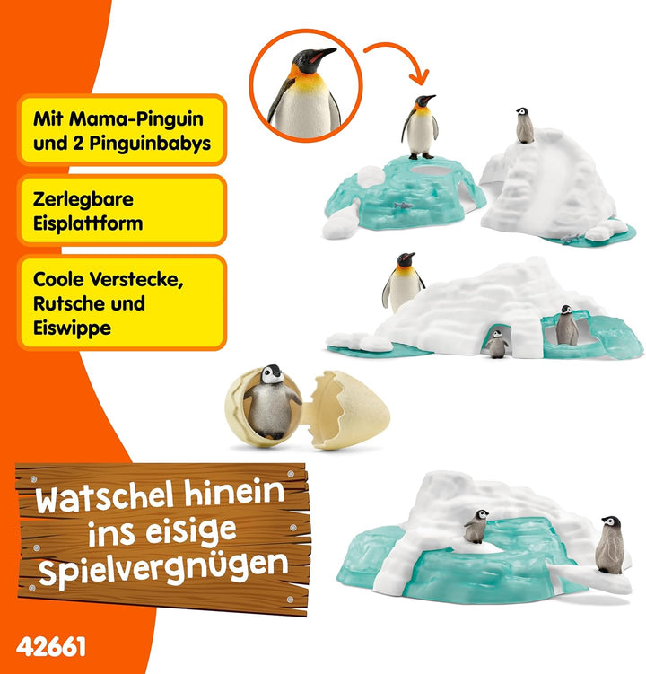 schleich 42661 Pinguin-Familienspass, ab 3 Jahren, WILD LIFE - Spielset, 14 Teile
