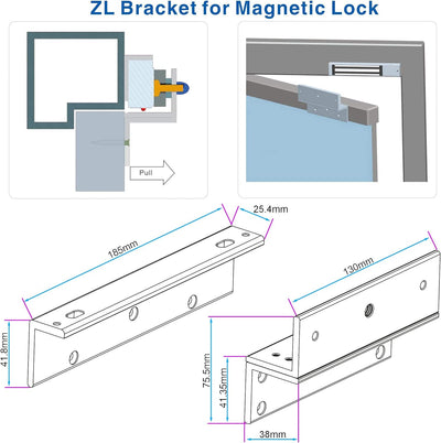 UHPPOTE Z & L ZL Klemmhalterung für 180 kg, elektromagnetischer Verschluss für Innentür