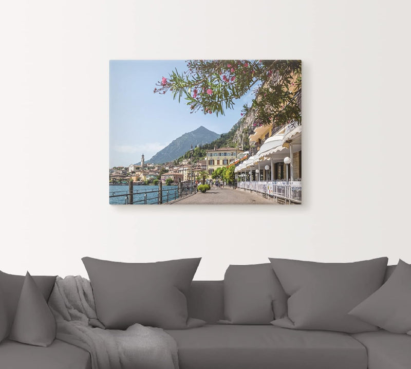 ARTland Leinwandbilder Wandbild Bild auf Leinwand 120 x 90 cm Wanddeko Stadt Pier Promenade Restaura