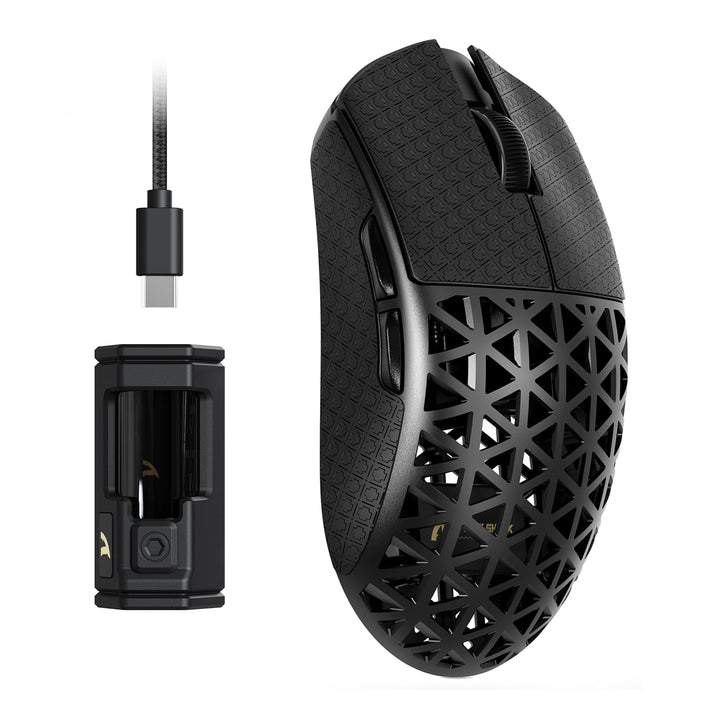ATTACK SHARK R5 Ultra Carbonfaser HyperSpeed Kabellose Gaming-Maus, 39g Ultraleichte Maus mit Gripta