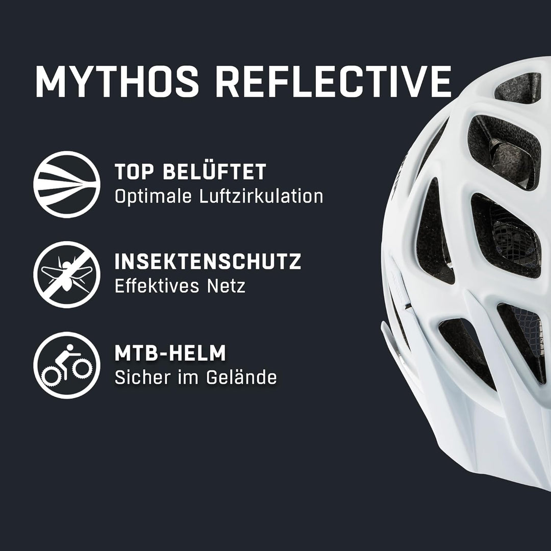 ALPINA Mythos Reflective Fahrradhelm Mountainbike-Helm white reflective 52-57 cm, white reflective 5