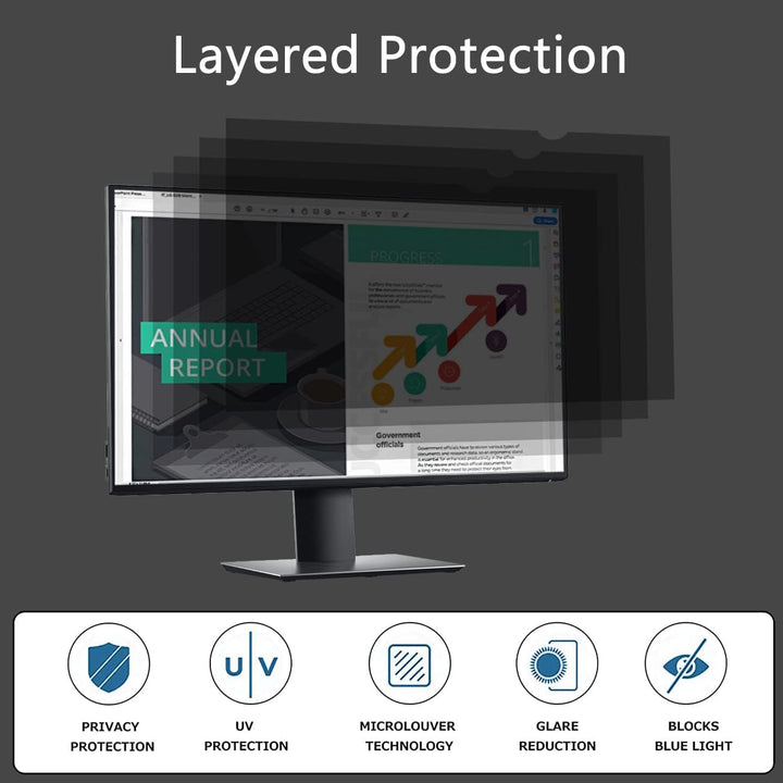 27 Zoll Computer Privacy Filter, Premium Blickschutzfilter, Robust und Wiederverwendbar, Privacy Fil