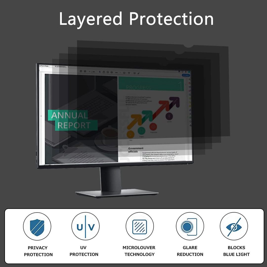 Lonkenn 24 Zoll Computer Privacy Filter, Premium Blickschutzfilter, Robust und Wiederverwendbar, Pri