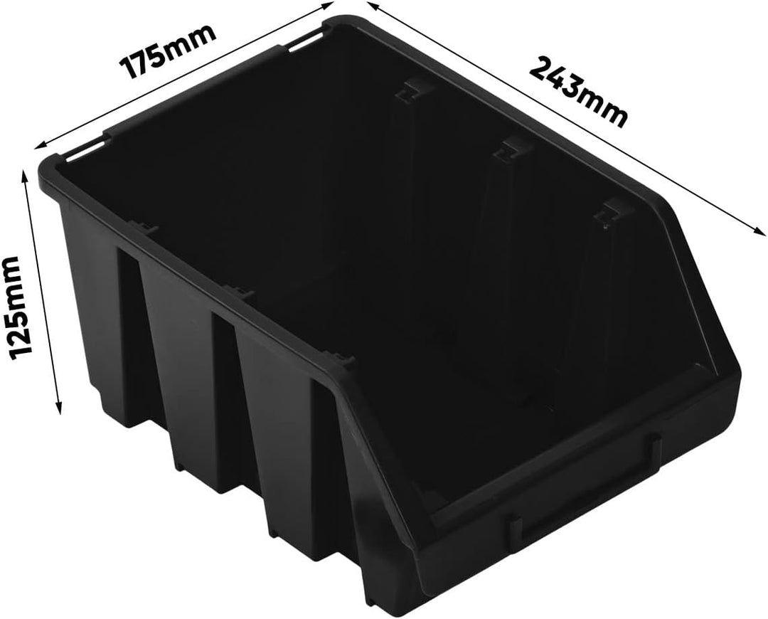 PAFEN Stapelboxen Set – 20x Stapelbox für Werkzeugwand 243 x 125 x 175 mm – Sichtbox Stapelkasten St