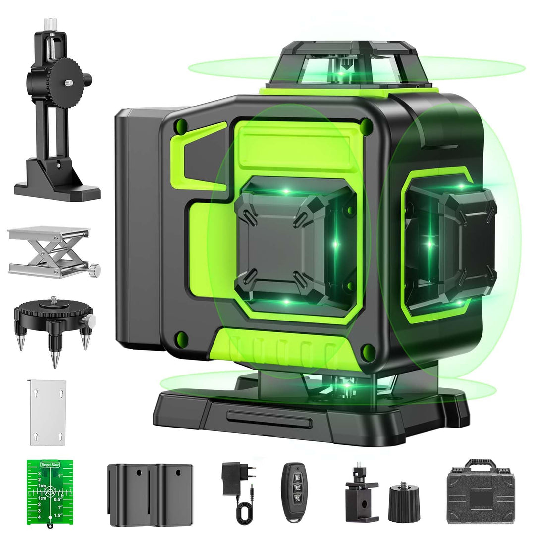 Kreuzlinienlaser Grün 16 Linien Nivellierlaser, 4 x 360 ° Laser wasserwaage, linienlaser kreuzlaser
