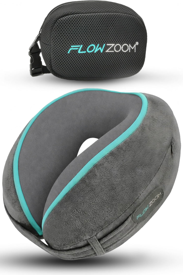 FLOWZOOM Dream Pro - Nackenkissen mit extra seitlicher Stütze und flexibel einstellbarem Klettversch