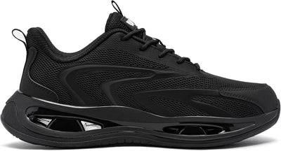 LARNMERN Arbeitsschuhe Herren Sicherheitsschuhe Leichte Stahlkappenschuhe Bequeme Antishock Atmungsa