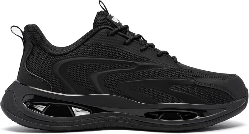 LARNMERN Arbeitsschuhe Herren Sicherheitsschuhe Leichte Stahlkappenschuhe Bequeme Antishock Atmungsa
