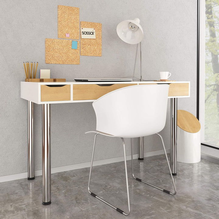Sossai® Premium Tischbeine TBCH | höhenverstellbar | Design: Chrom | 4 Stück | Höhe: 71 cm (710 mm)