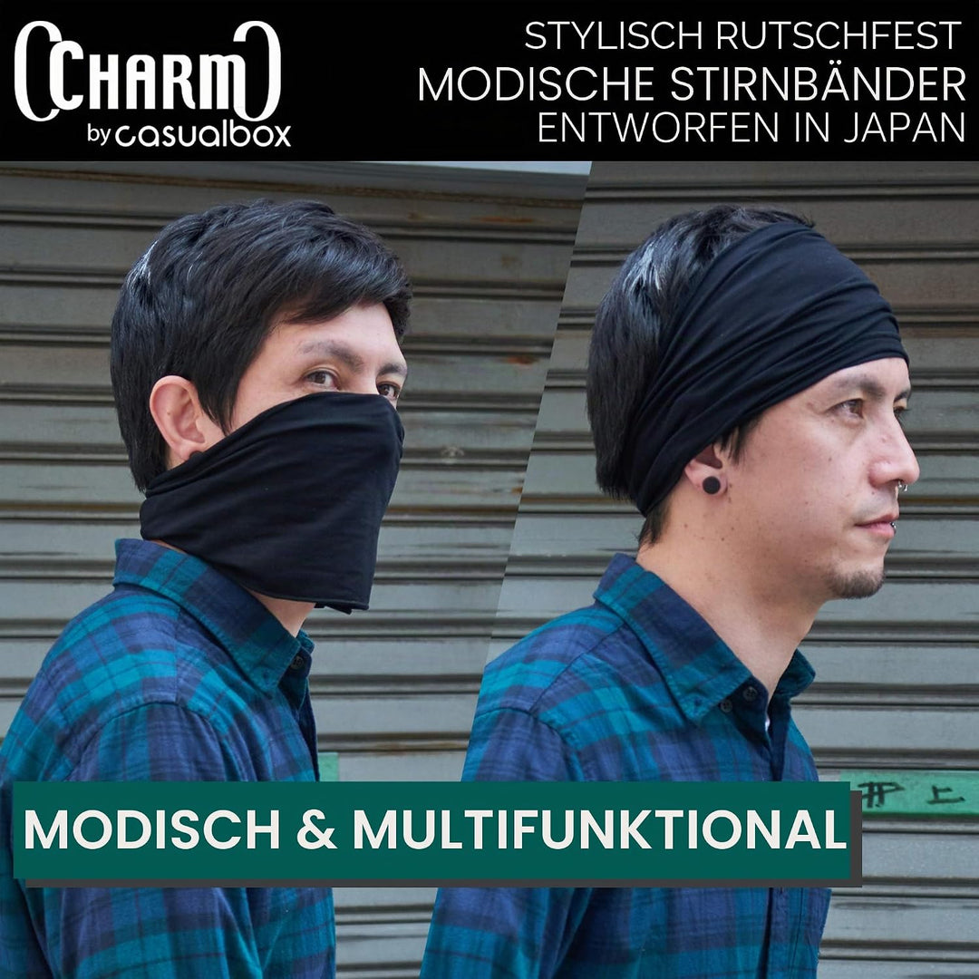 Dünnes Lauf Stirnband Sport Haarband Herren, Bandana Damen Sommer Japanische Mode Lang, Loop Tuch Zu