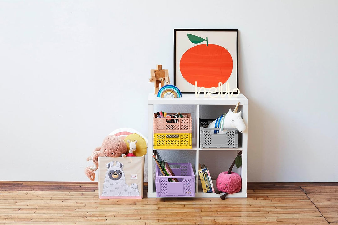 3 Sprouts, Aufbewahrungsbox Kinder mit Deckel, Spielzeugbox für Kallax Regale, Box zur Spielzeugaufb