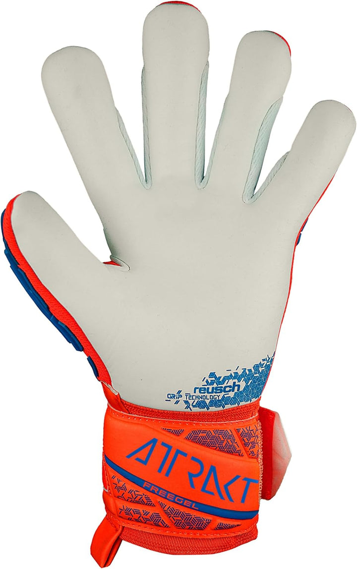 Reusch Unisex Jugend Attrakt Freegel Silver Junior Torwarthandschuh 4 orange-blau, 4 orange-blau