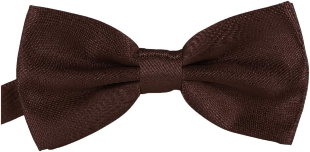 DonDon 10er Set Herren Fliege 12 x 6 cm gebunden und längenverstellbar Braun, Braun